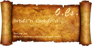 Orbán Csobád névjegykártya