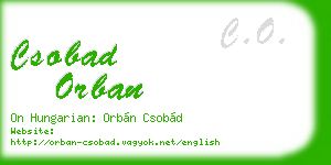 csobad orban business card