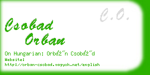csobad orban business card
